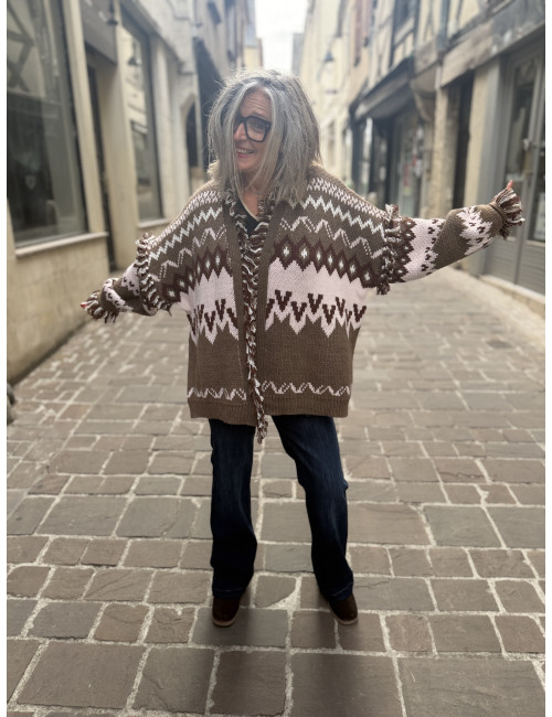 Veste SKALANDA choco/rose Orféo