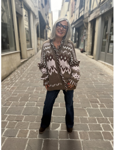 Veste SKALANDA choco/rose Orféo