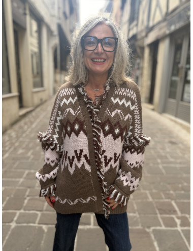 Veste SKALANDA choco/rose Orféo