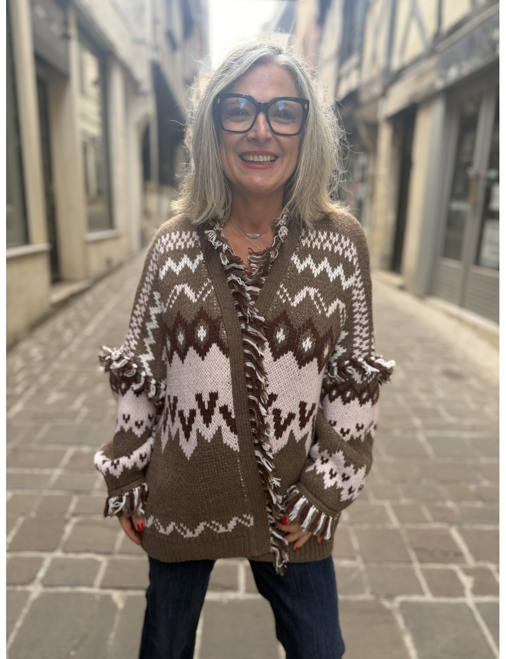 Veste SKALANDA choco/rose Orféo