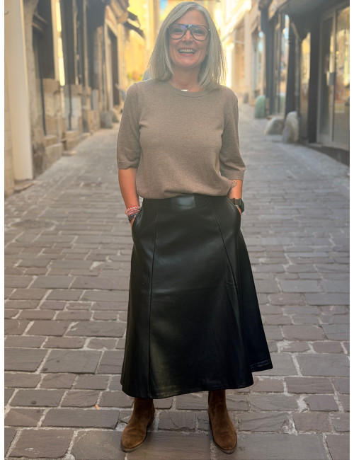 Jupe midi PALOMA noire Cream