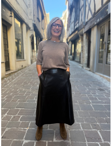 Jupe midi PALOMA noire Cream