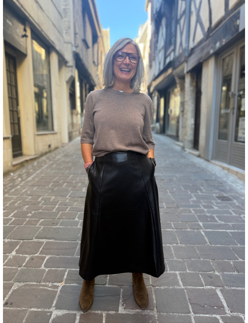 Jupe midi PALOMA noire Cream