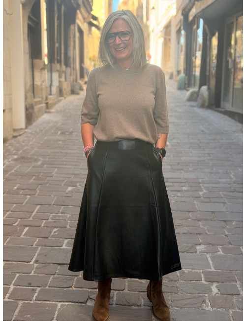 Jupe midi PALOMA noire Cream