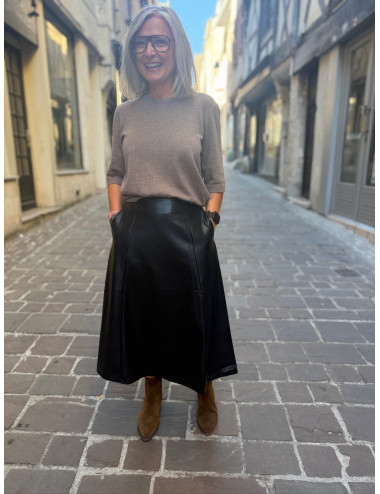 Jupe midi PALOMA noire Cream