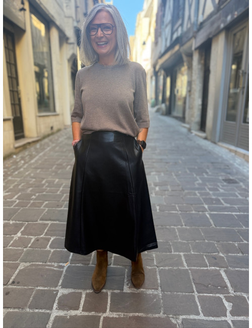 Jupe midi PALOMA noire Cream