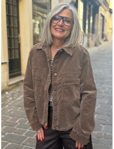 Veste velours chocolat BRADY  Cream