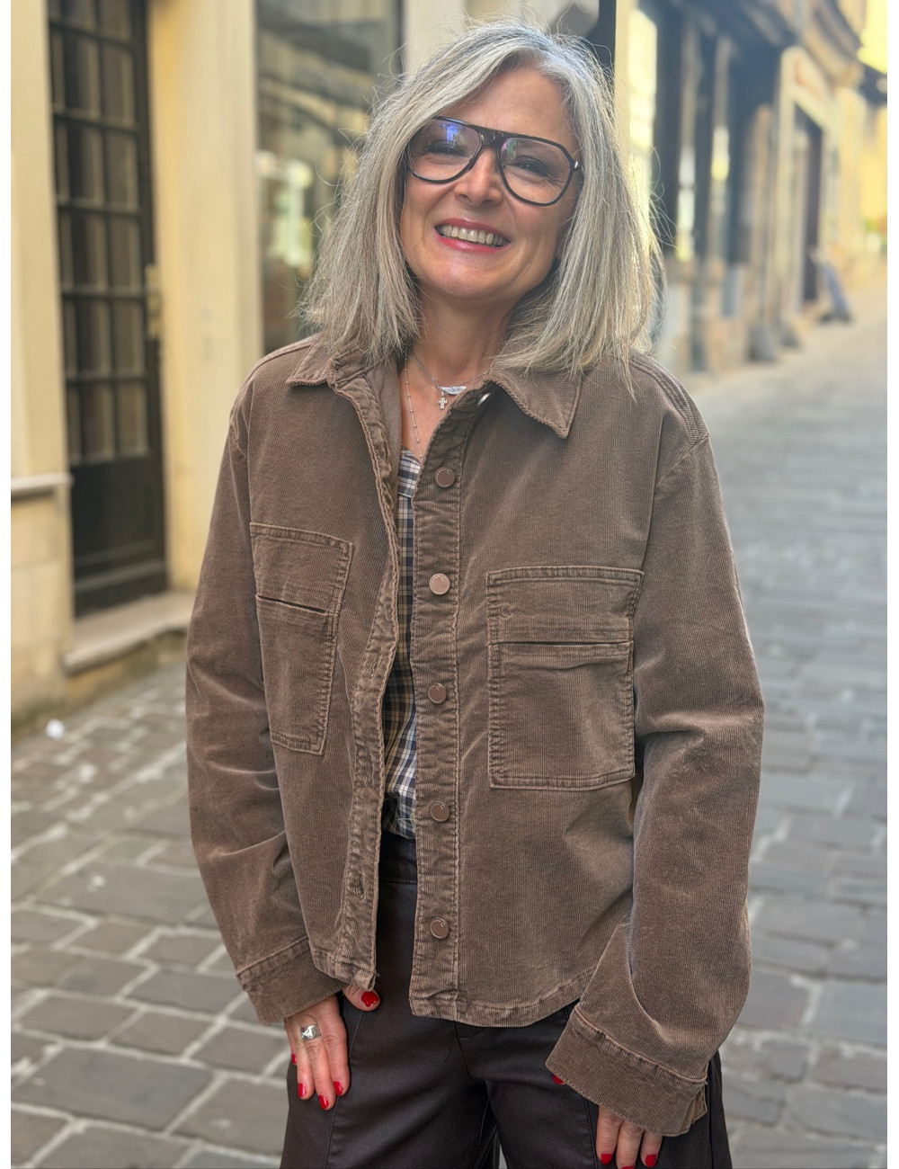 Veste velours chocolat BRADY  Cream