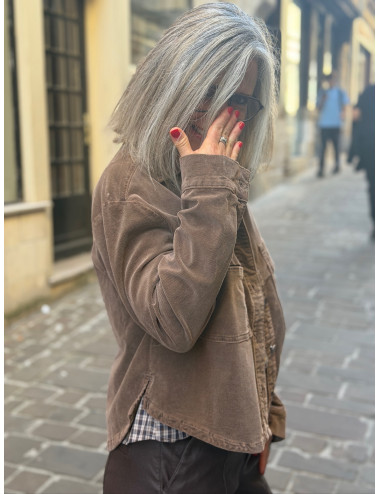 Veste velours chocolat BRADY  Cream