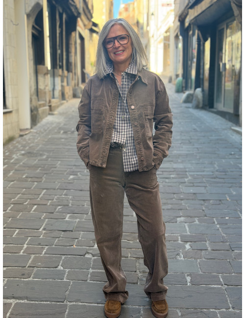 Veste velours chocolat BRADY  Cream