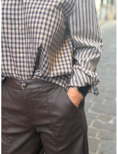 Pantalon WINNI enduit chocolat Cream