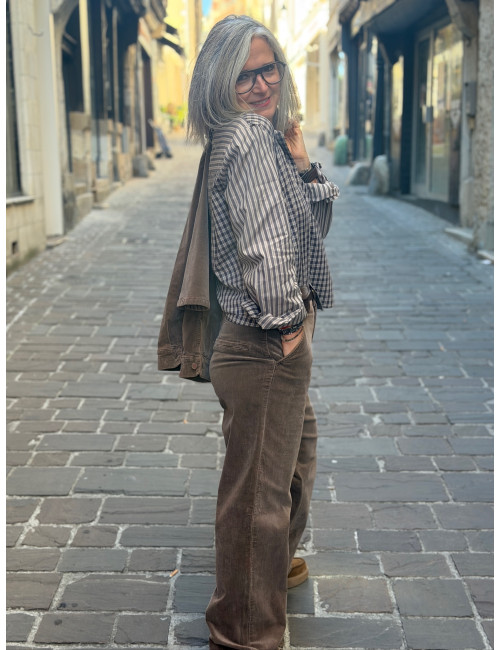 Pantalon velours chocolat BRADY  Cream