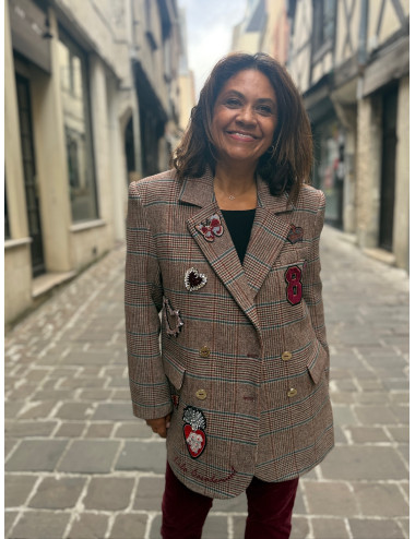 Blazer à carreaux PATCH Lola Casademunt