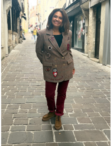 Blazer à carreaux PATCH Lola Casademunt