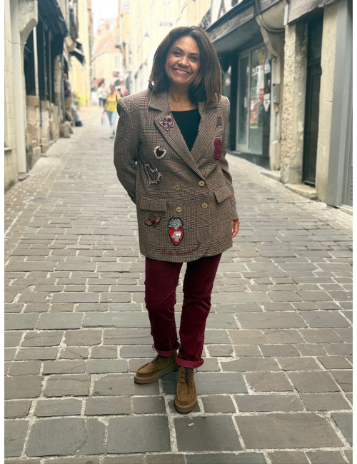 Blazer à carreaux PATCH Lola Casademunt