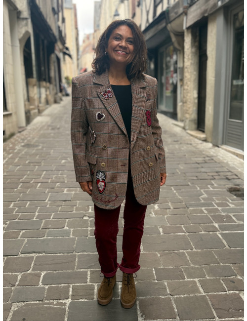 Blazer à carreaux PATCH Lola Casademunt