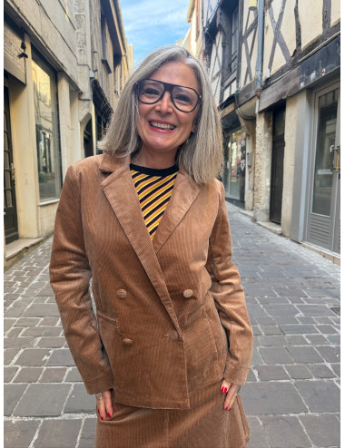 Veste VICHY velours camel Etymologie