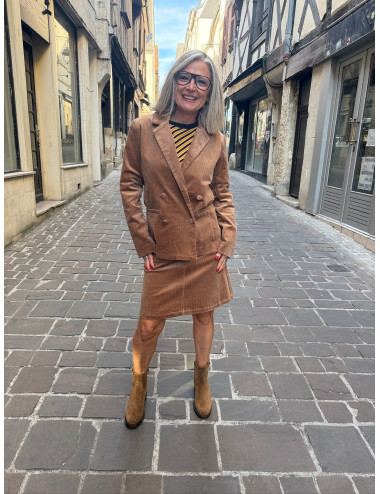 Veste VICHY velours camel Etymologie