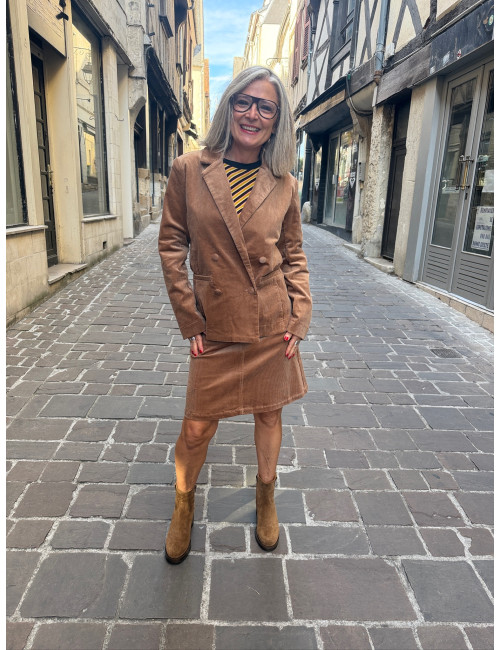 Veste VICHY velours camel Etymologie