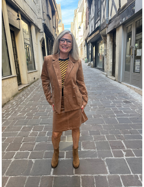 Veste VICHY velours camel Etymologie