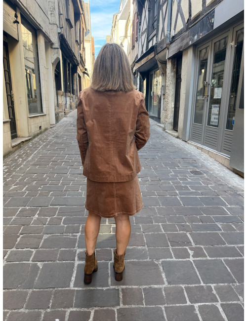 Veste VICHY velours camel Etymologie