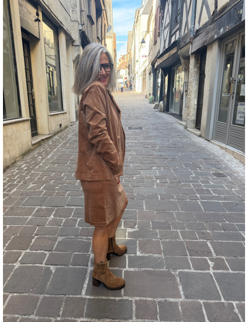 Veste VICHY velours camel Etymologie