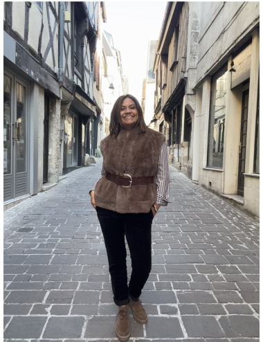 Veste fourrure synthétique LOULIANA choco Orféo