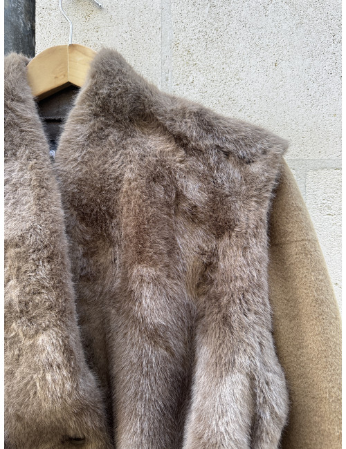 Veste fourrure synthétique LOULIANA choco Orféo