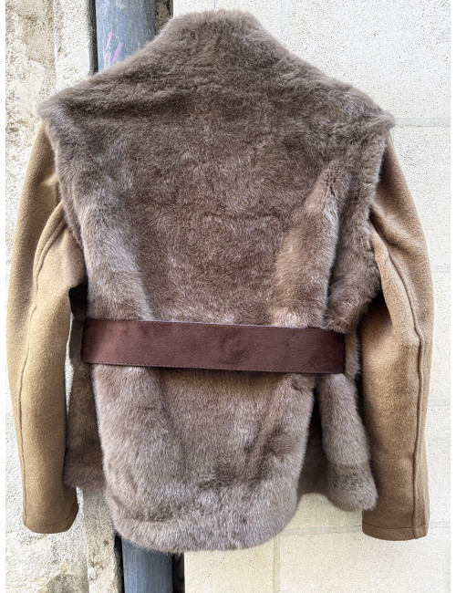 Veste fourrure synthétique LOULIANA choco Orféo