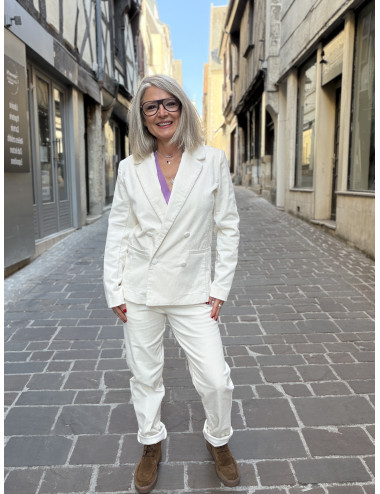 Veste VICHY velours blanc Etymologie