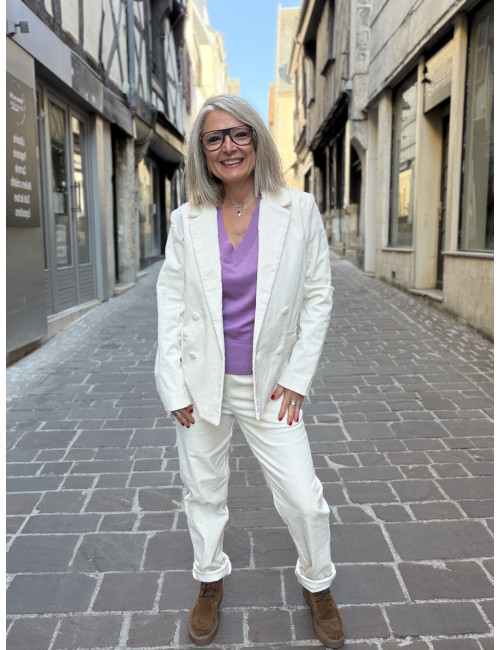 Veste VICHY velours blanc Etymologie