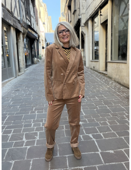 Veste VICHY velours camel Etymologie
