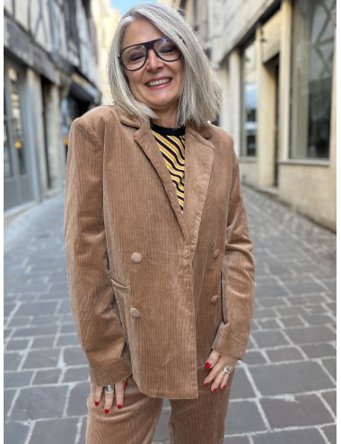 Veste VICHY velours camel Etymologie