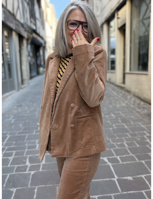 Veste VICHY velours camel Etymologie
