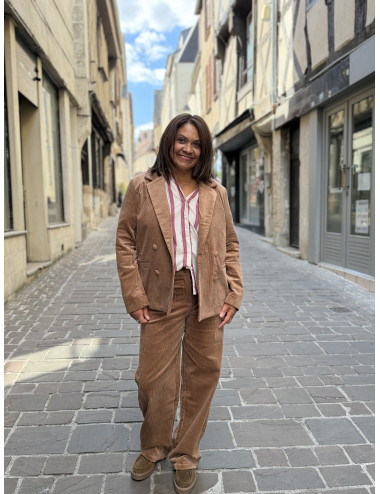 Veste VICHY velours camel Etymologie