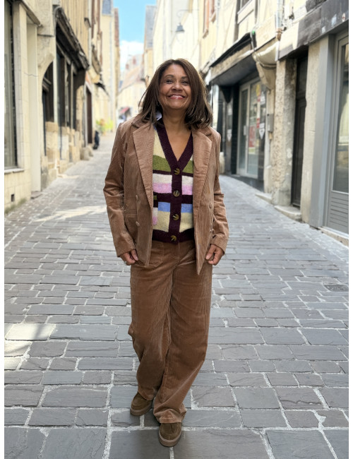 Veste VICHY velours camel Etymologie