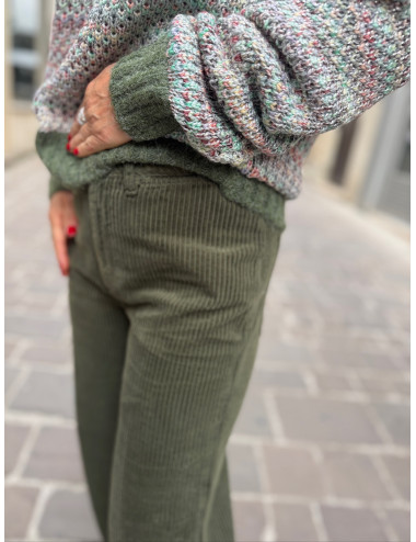 Pantalon velours SWANN army sage Labdip