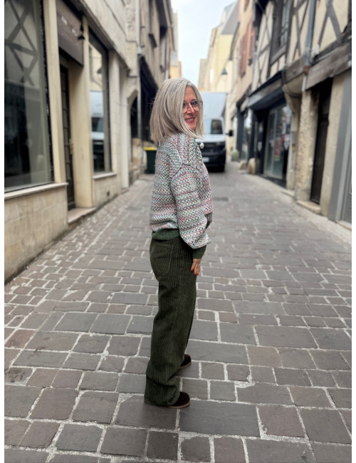 Pantalon velours SWANN army sage Labdip