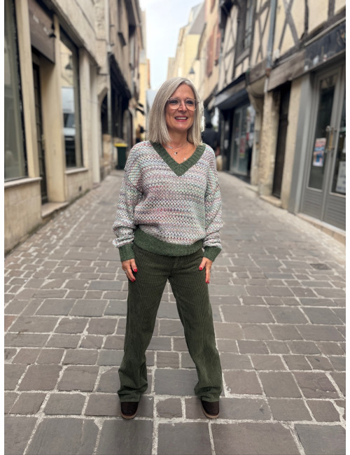 Pantalon velours SWANN army sage Labdip