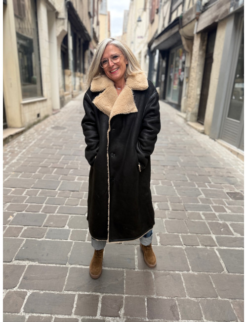 Manteau réversible OXANA noir Le Temps Des Cerises