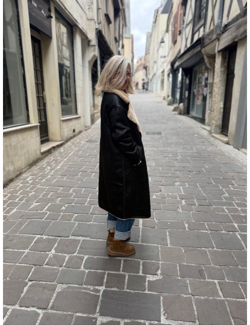 Manteau réversible OXANA noir Le Temps Des Cerises