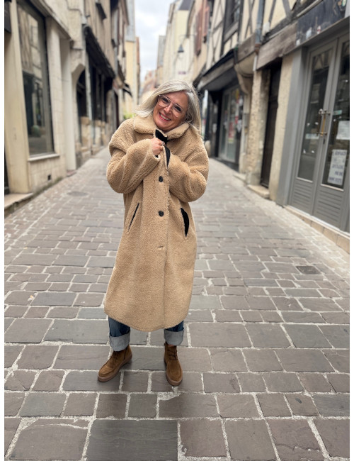 Manteau réversible OXANA noir Le Temps Des Cerises
