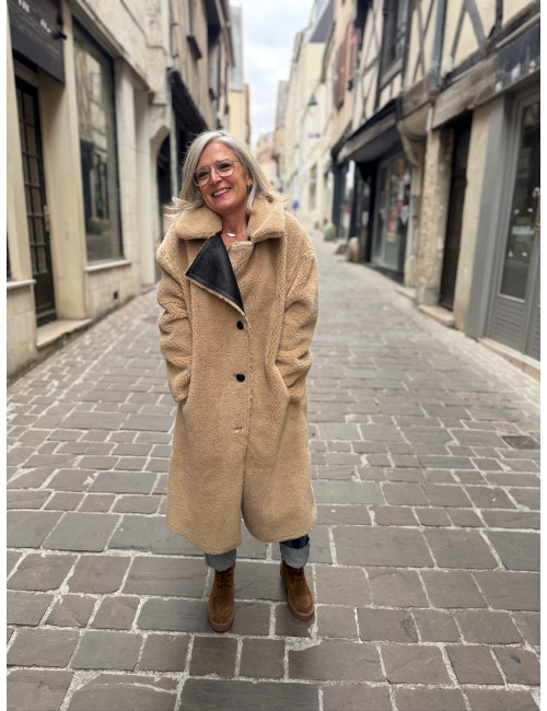 Manteau réversible OXANA noir Le Temps Des Cerises