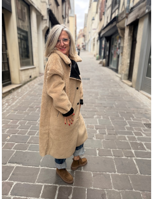 Manteau réversible OXANA noir Le Temps Des Cerises
