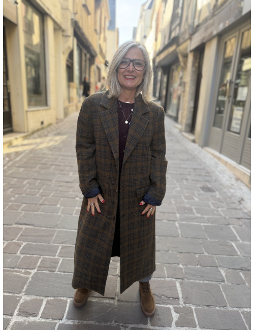 Manteau long à carreaux ATLANTIC écureuil Hod