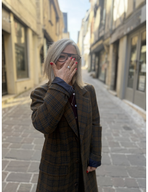 Manteau long à carreaux ATLANTIC écureuil Hod
