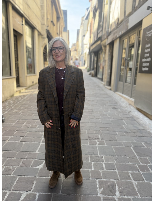 Manteau long à carreaux ATLANTIC écureuil Hod