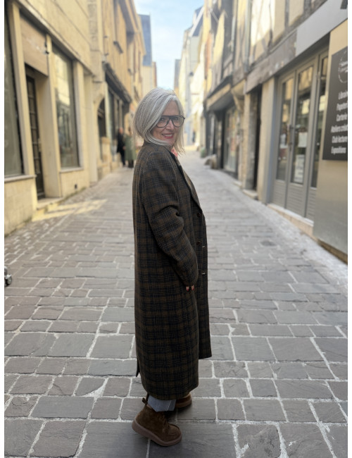 Manteau long à carreaux ATLANTIC écureuil Hod