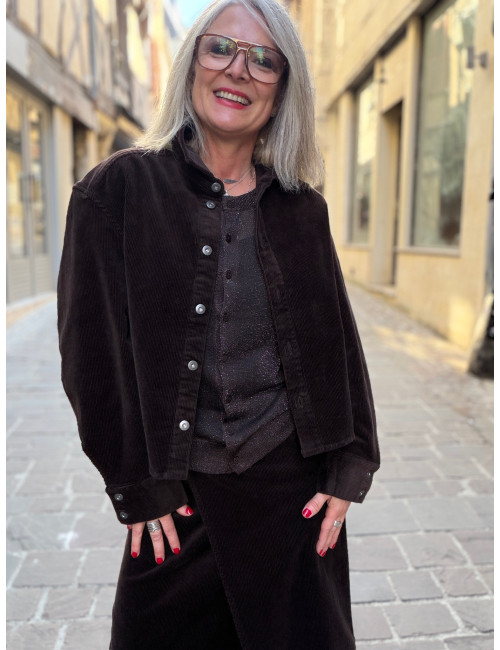 Veste velours chocolat FILIPPA Msch Copenhagen