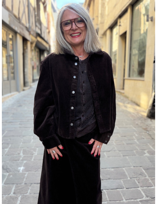 Veste velours chocolat FILIPPA Msch Copenhagen